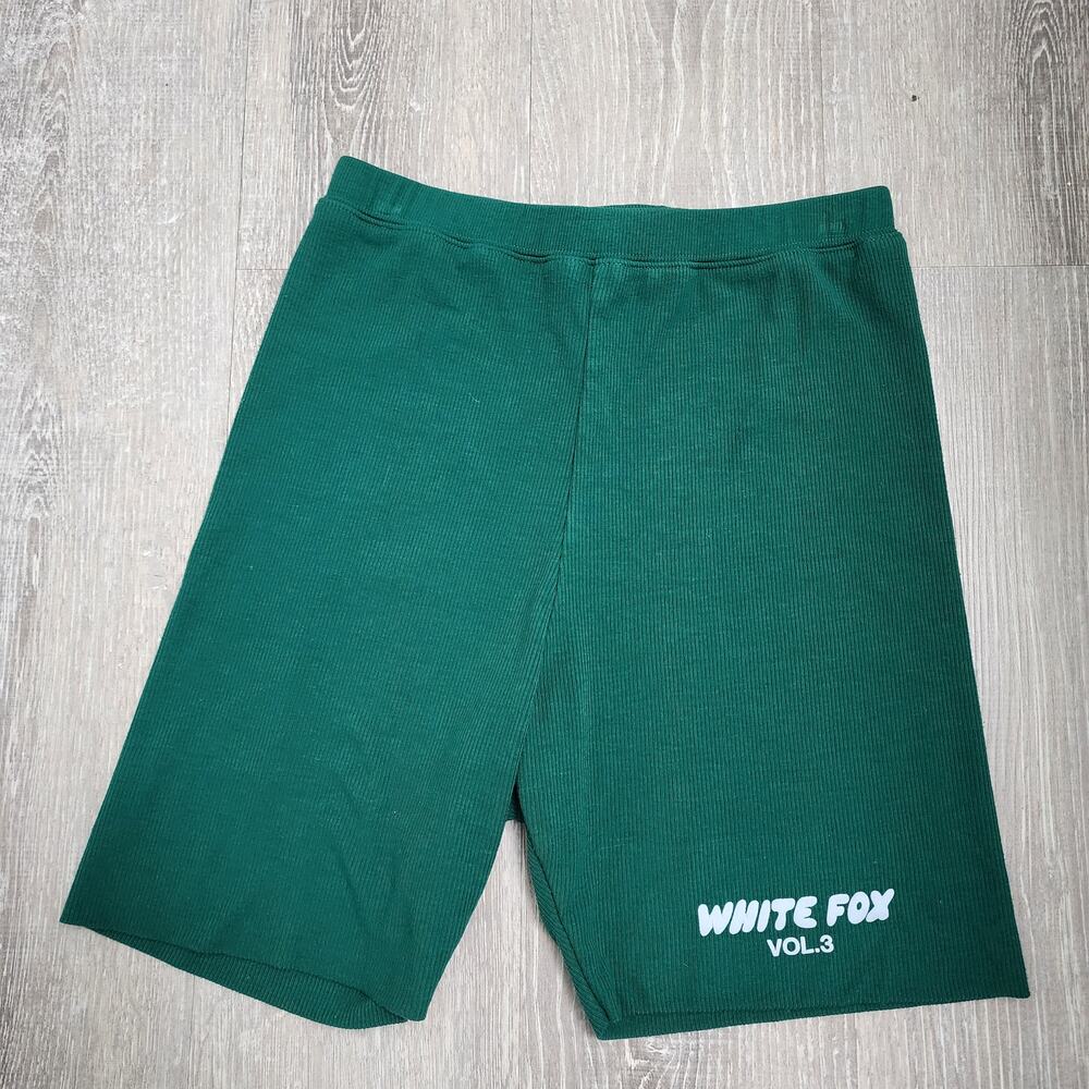 White Fox Green Ribbed Bike Shorts Vol.3 Small